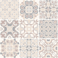 patchwork seamless pattern tiles azulejos vector image
