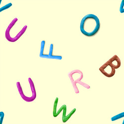 seamless pattern with alphabet handmade modeling vector image