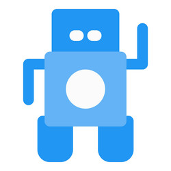 smart robot programmable by computer vector image