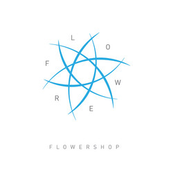 Floral logo template for flower shop beauty salon vector