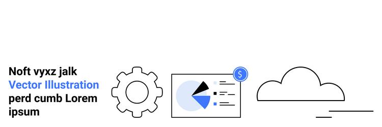 gear chart and cloud representing data analysis vector image
