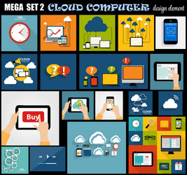 mega set flat computer design vector