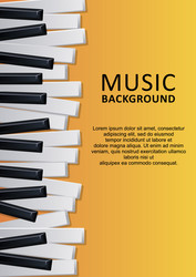 Musical yellow background with piano keys vector