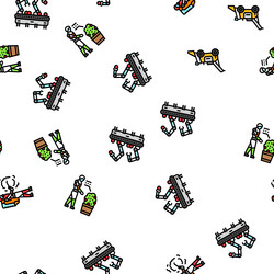 robot harvests automation seamless pattern vector image