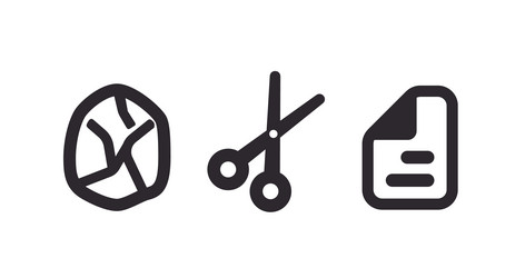 rock paper scissors game icon set mono vector image