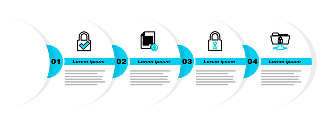 set line ftp folder and lock document vector image
