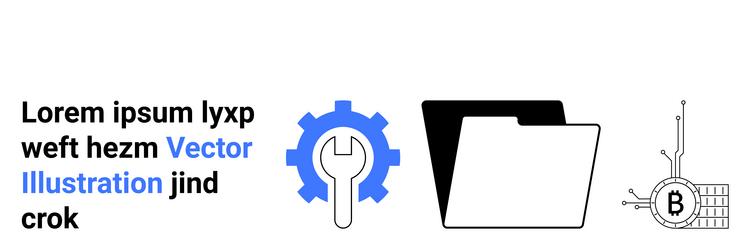 technology concepts with gears folders vector image