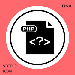 Black php file document download button icon vector