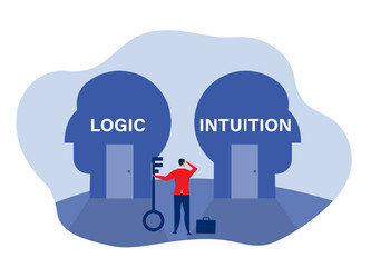 decide direction between intuition or logic vector image