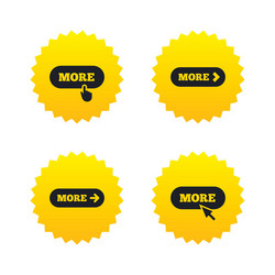 more with cursor pointer icon details symbols vector image