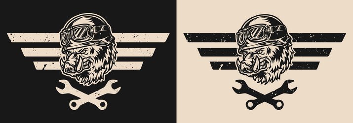 moto repair service vintage label Vector Image