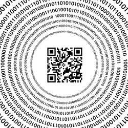 QR Code on Binary Background vector image