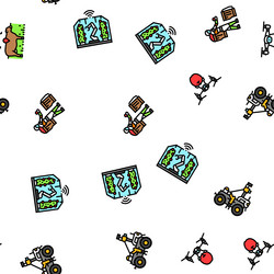 robot harvests automation seamless pattern vector image