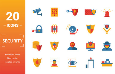 Security icon set include creative elements vector