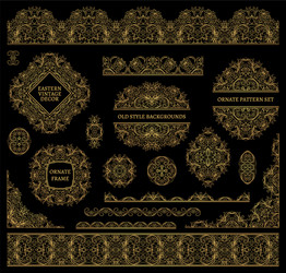 set of line art frames and borders for design vector image