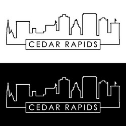 cedar rapids skyline linear style editable file vector