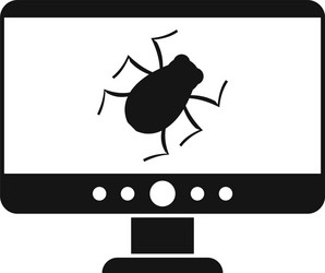 computer bug icon simple style vector