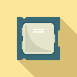 processor chip icon flat circuit cpu vector image