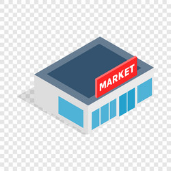 supermarket building isometric icon vector