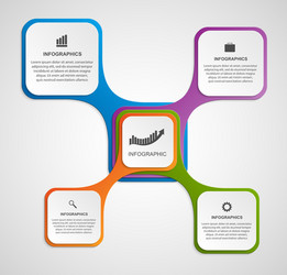 abstract infographic design template in the square vector image