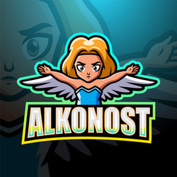 alkonost mascot esport logo design Vector Image