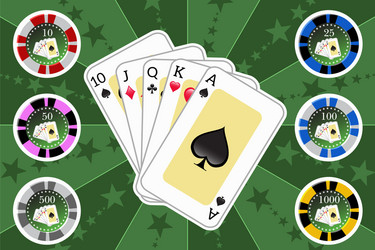 Poker cards and chips vector