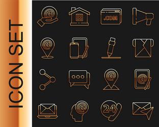 set line envelope mail and e-mail website vector image