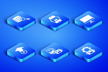 set robot setting server artificial intelligence vector image