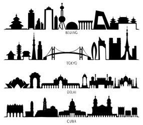City Skyline Silhouettes Vector Image