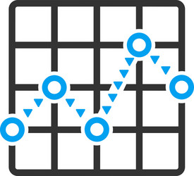 Dotted line grid plot flat symbol vector