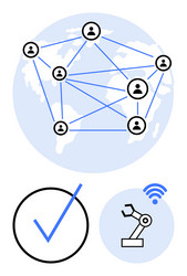 global networking automation and verification vector image