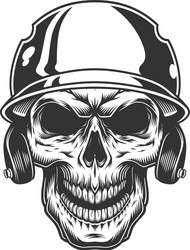 Skull in Baseball Helmet Vector Image