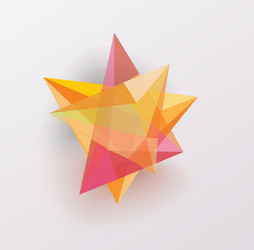 3d glass geometric star symbol business icon vector