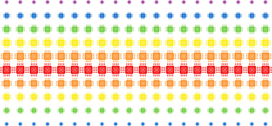 asic processor shape halftone spectrum grid vector image