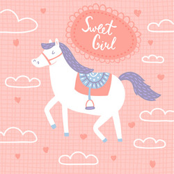 Horse card vector