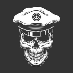 Nautical Skull Captain Vector Image