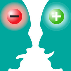 Positive or negative thinking mental health Vector Image