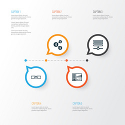 robotics icons set collection of information base vector