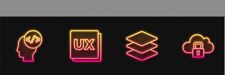 set line layers front end development ui or ux vector image