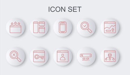 set line server data magnifying glass and delete vector image