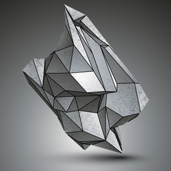 Asymmetric sharp metallic object created from vector