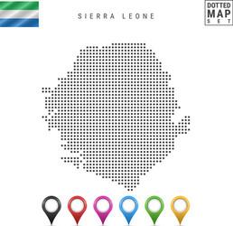 Dots pattern map sierra leone silhouette vector