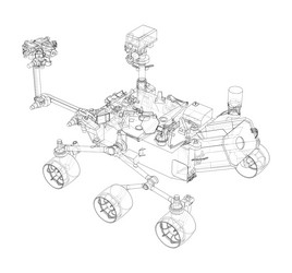 mars rover rendering of 3d vector