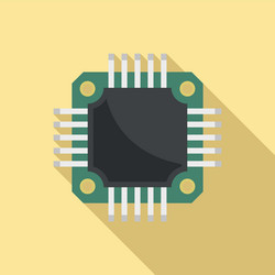 microchip icon flat cpu circuit vector image