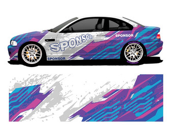 Racing Car Wrap - Speed Stripes Vector Image