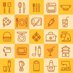 set of icons different types cookware vector