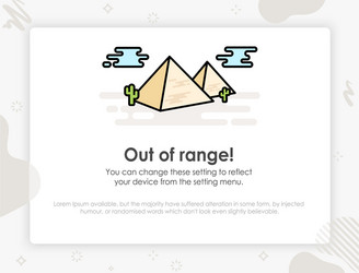out range something went wrong template design vector image