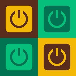 pop art power button icon isolated on color vector image