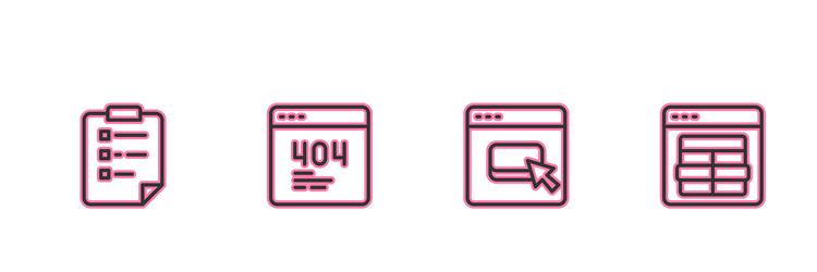 set line clipboard with checklist browser files vector image