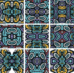 Set of seamless patterns in ethnic style vector